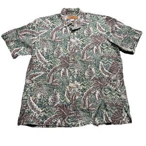 Island Traditions Of Hawaii Shirt Men's Size L Button Up Vintage Tropical Relax